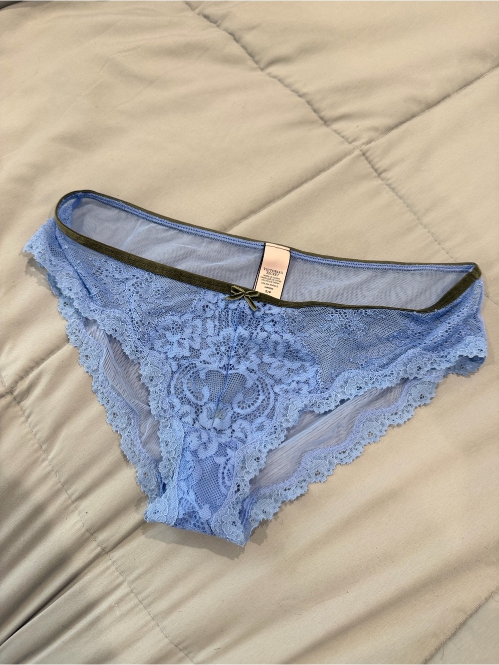 Victoria’s Secret blue lace bikini cut